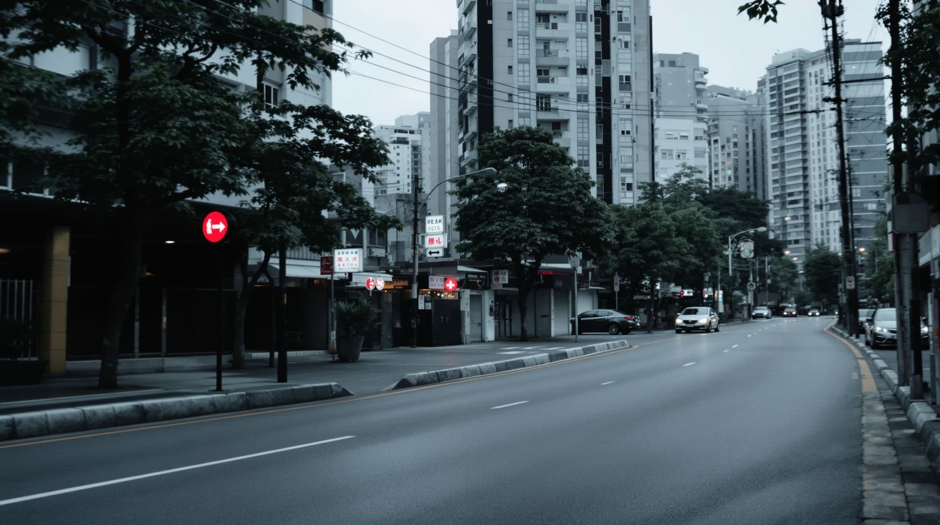 Fast Pass 品牌插圖:九龍東夜間市區道路